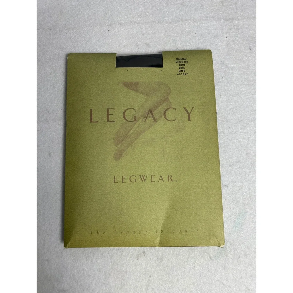 Classic Legacy Legwear Women Size E Black Microfiber Control Top Opaque Tights
